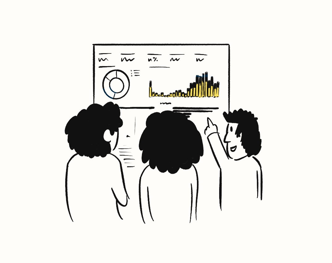 discussing a dashboard illustration